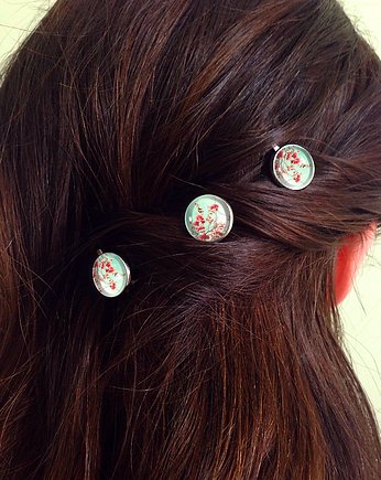 3szt. wsuwek do włosów Retro kwiaty, EGGinEGG