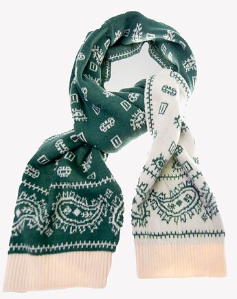 Ciepły szal dwustronny szalik zimowy we wzory 40x180 cm, ALLORA BE UNIQUE