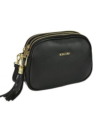 Torebka skórzana na ramię - 3 osobne komory (6196), BOSCCOLO