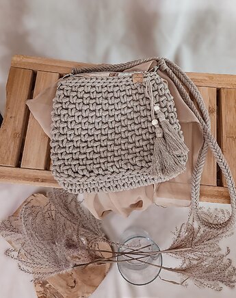 Torebka ze sznurka City bag - piaskowa, Damariz