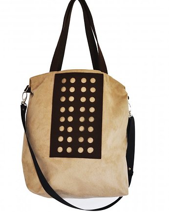 Torba hobo XXL - beż - brąz, PRACOWNIA 166