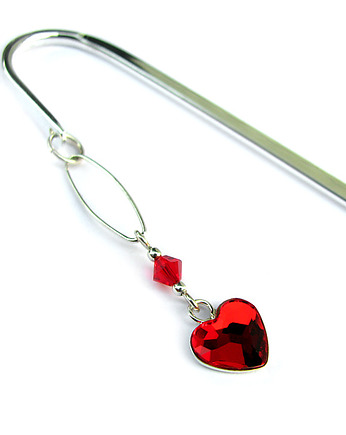 Ogniste serduszko - zakładka kryształ Swarovski, Hundred Bookmarks