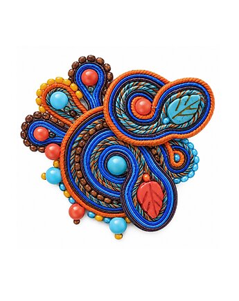 Broszka- jesienne liście, Mró Soutache
