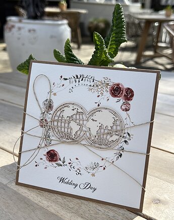 Kartka ślubna wedding day handmade wedding card, sorte