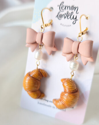 Romantyczne kolczyki z kokardkami i rogalikami, Lemon Lovely