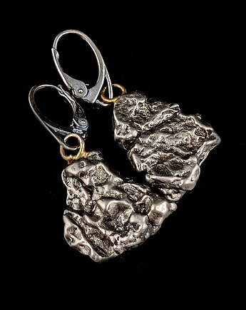 Kolczyki srebrne okazałe meteoryty, Pracownia Neores