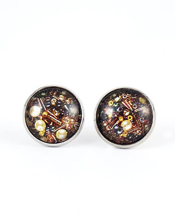 Kolczyki - Brązowe - wkrętki, sztyfty, yenoo