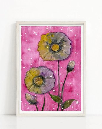 Oryginalna akwarela. Kwiaty  A4, Malgorzata Domanska