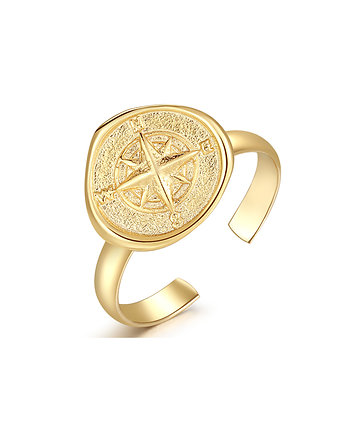 Pierścionek "Wind Rose"- srebro 925 pozłacane, Coccola JEWELLERY