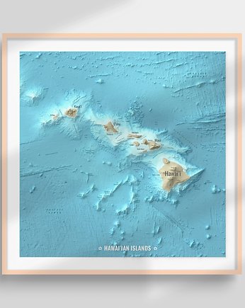 Hawaje/ plakat mapa, OKAZJE - Prezent na 50 urodziny