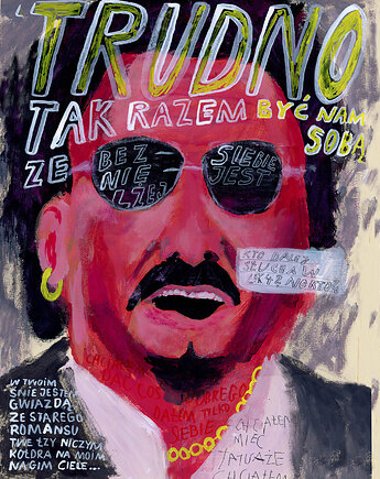 KRZYSZTOF KRAWCZYK plakat muzyczny dla fana gwiazda piosenki, BEATNIK illustration