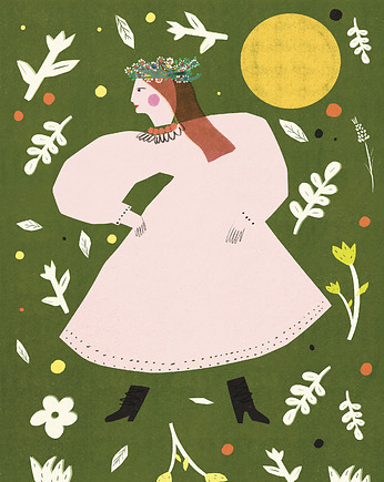 Plakat Folk wersja zielona, MUKI design