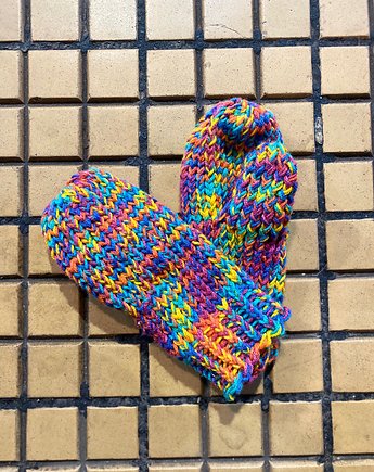 Rękawiczki jednopalczaste z wełny merino mix róż, HisOutfit