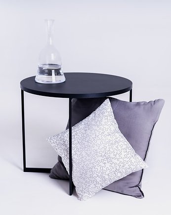 Designerski okrągły stolik kawowy NIKO 50 cm czarny podstawa X, CustomForm