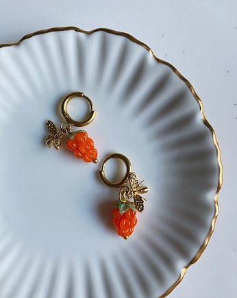 Kolczyki malinki i pszczółki, MaLa Jewellery