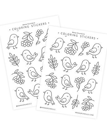 Naklejki do Kolorowania Ptaki Jarzębina 1 Arkusz