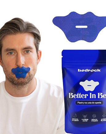Plastry na usta do spania Bedrock NIEBIESKIE (30 szt.), Bedrock Wellness