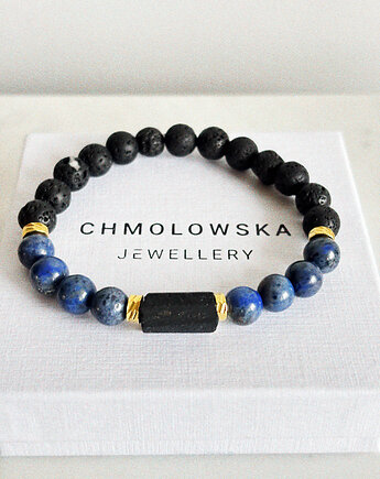 Bransoletka męska Sodalit i Turmalin, Chmolowska Jewellery