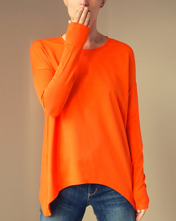 Wąski rękaw bluzka Pomarańczowa, OSOBY - Prezent dla Dziewczyny