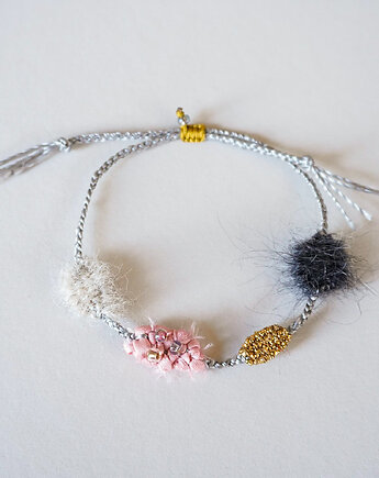 Bransoletka tkana - 4 elementy - unikat, Słońcem Tkane