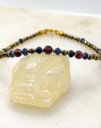 Bransoletka piryt z granatami i jadeitami, Studio Gazela