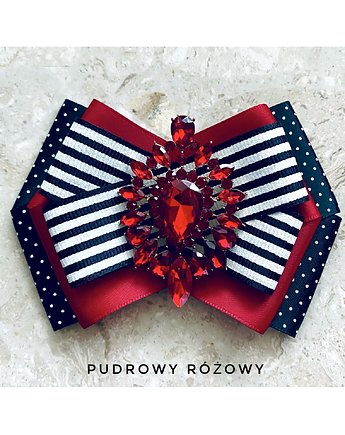 Brosza z czerwonym Kryształem New, Pudrowy Różowy