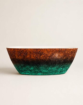 Wanna wolnostojącą ręcznie wykończna kompozyt żywiczy miedż i patyna, art and texture