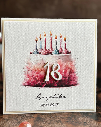 Personalizowana kartka na 18. urodziny dla niej , Anna Art and Crafts