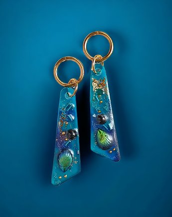 UNIKATOWE kolczyki z żywicy : kolekcja PICASSO turkus, kaktusia