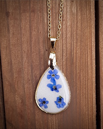 Wisiorek z niezapominajkami, Figa handmade accessories