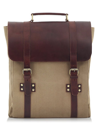 Skórzany plecak damski vintage piaskowy Outlander, OSOBY - Prezent dla męża