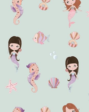 Tapeta Little Mermaid Mint 53cmx10m PZ, Bajkowe Wnetrza