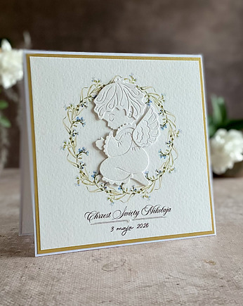 Kartka na chrzest w ozdobnej kopercie, 72b, Anna Art and Crafts