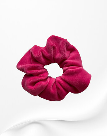 Gumka frotka scrunchie welurowa różowa fuksja, Zdunetti