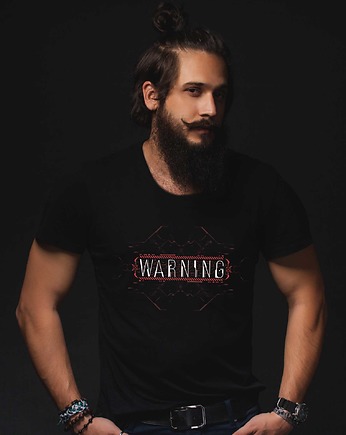 Koszulka organiczna z nadrukiem Warning, ART ORGANIC
