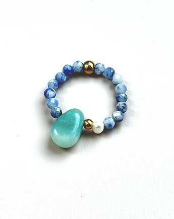 Pierścionek z sodalitu  z perł, Konevka store