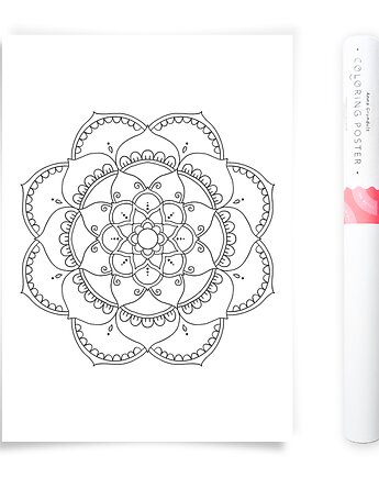 Plakat do Kolorowania Mandala 50x70cm, Anna Grunduls Design