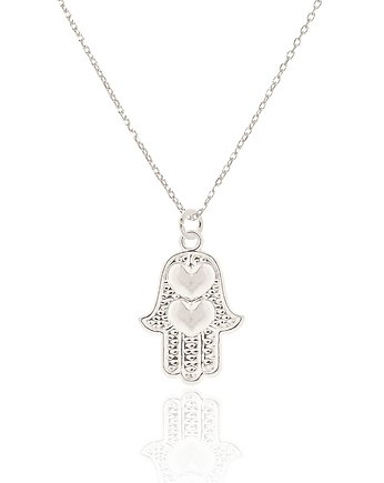 Naszyjnik srebrny z ręką Fatimy - Hamsa, LUO
