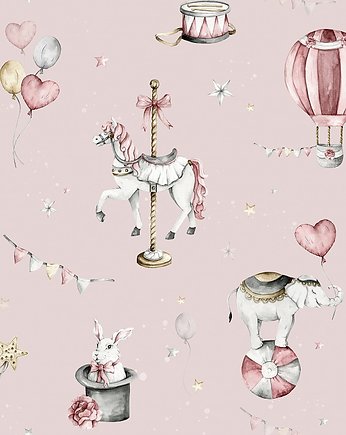 Tapeta Circus Brudny Róż 53cmx10m PZ, Bajkowe Wnetrza