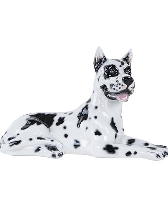 Ceramiczna figurka Dog Arlekin, włoski design, lata 70, produkcja: Włochy, Przetwory design