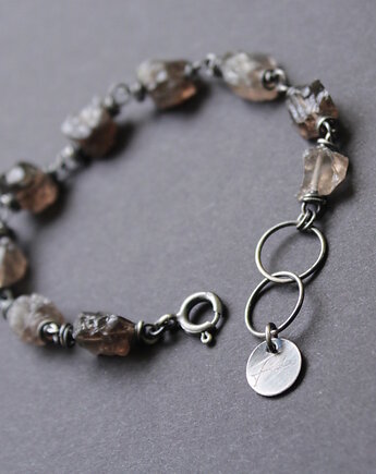 Unikatowa bransoletka z kwarcem dymnym I, fado