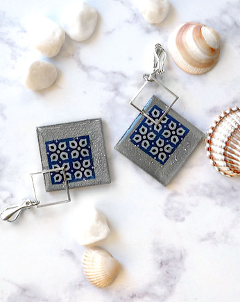 ANTICVA -EFEKTOWNE KLIPSY geometryczne ze srebrem, Chodelska Art Studio