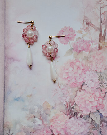 Kolczyki z kwarcem i masą perłową, Okruszek Biżuteria