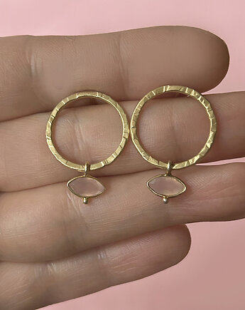 Kolczyki Plates Pink - srebro 925 pokryte 24k złotem, Friedman Jewelry