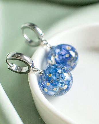 Kolczyki z niezapominajkami, nature gift