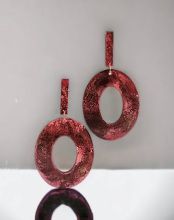 UNIKATOWE kolczyki z żywicy INKY FALL, kaktusia