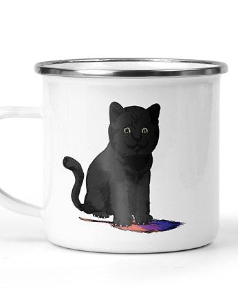 Kubek metalowy czarny kot, Kreatywny Warsztat