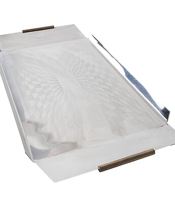 Taca ze stali nierdzewnej, włoski design, lata 70, produkcja: Włochy, Przetwory design