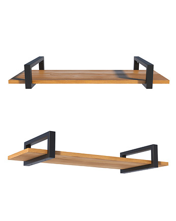 Półka Wisząca na Ścianę Dąb Złoty 80 cm Loftowa Nowoczesna, A.D Home