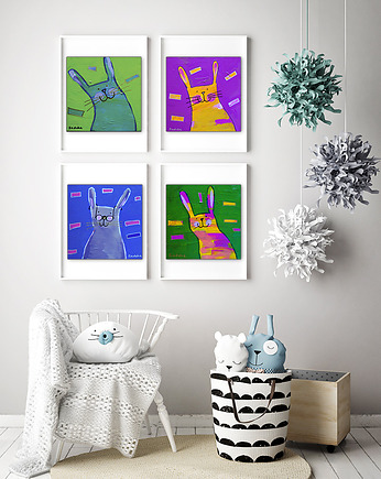 4 króliszony - plakat 50x50, Katarzyna Radzka